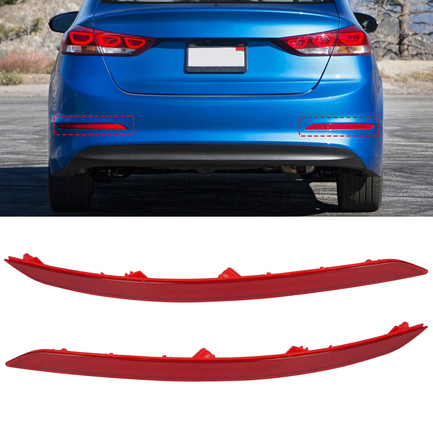 Reflectores traseros Elantra 2017 sin led