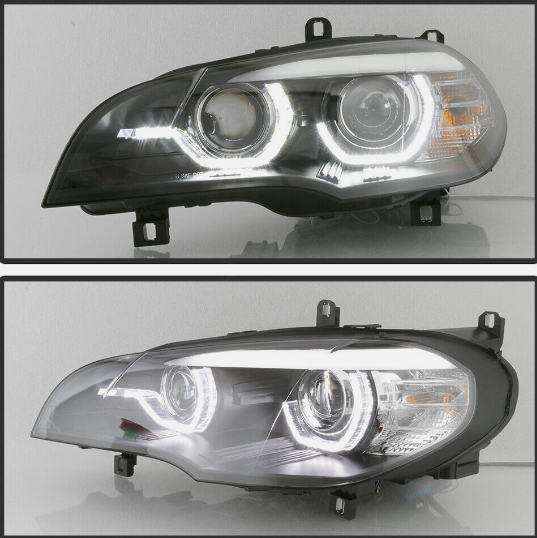 Focos delanteros con doble halo DRL para BMW E70 X5 2007-2010