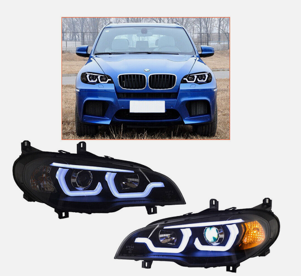 Focos delanteros con doble halo DRL para BMW E70 X5 2007-2013