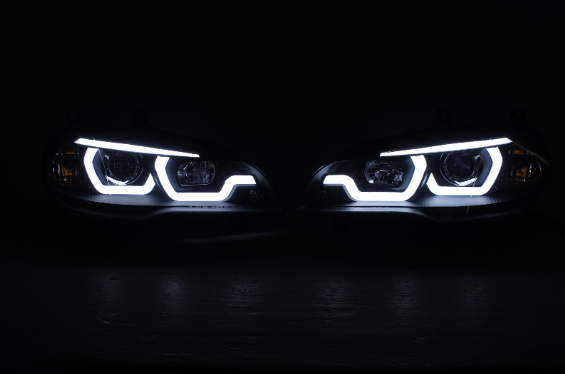 Focos delanteros con doble halo DRL para BMW E70 X5 2007-2013