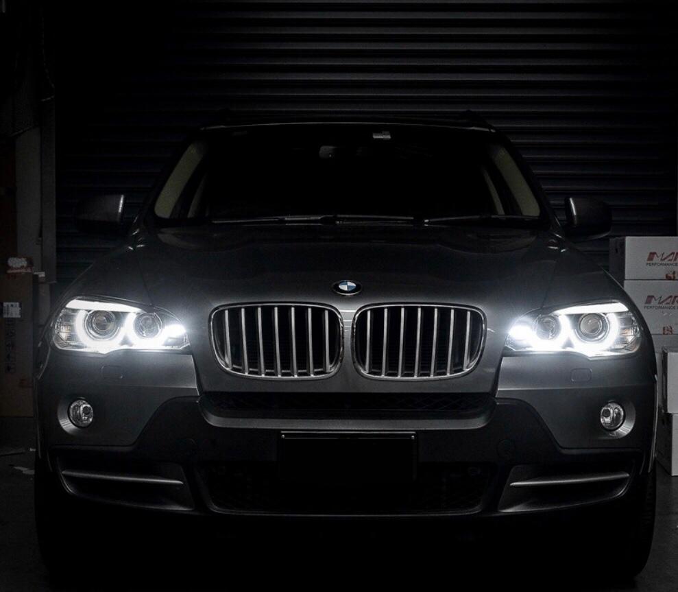Focos delanteros con doble halo DRL para BMW E70 X5 2007-2010