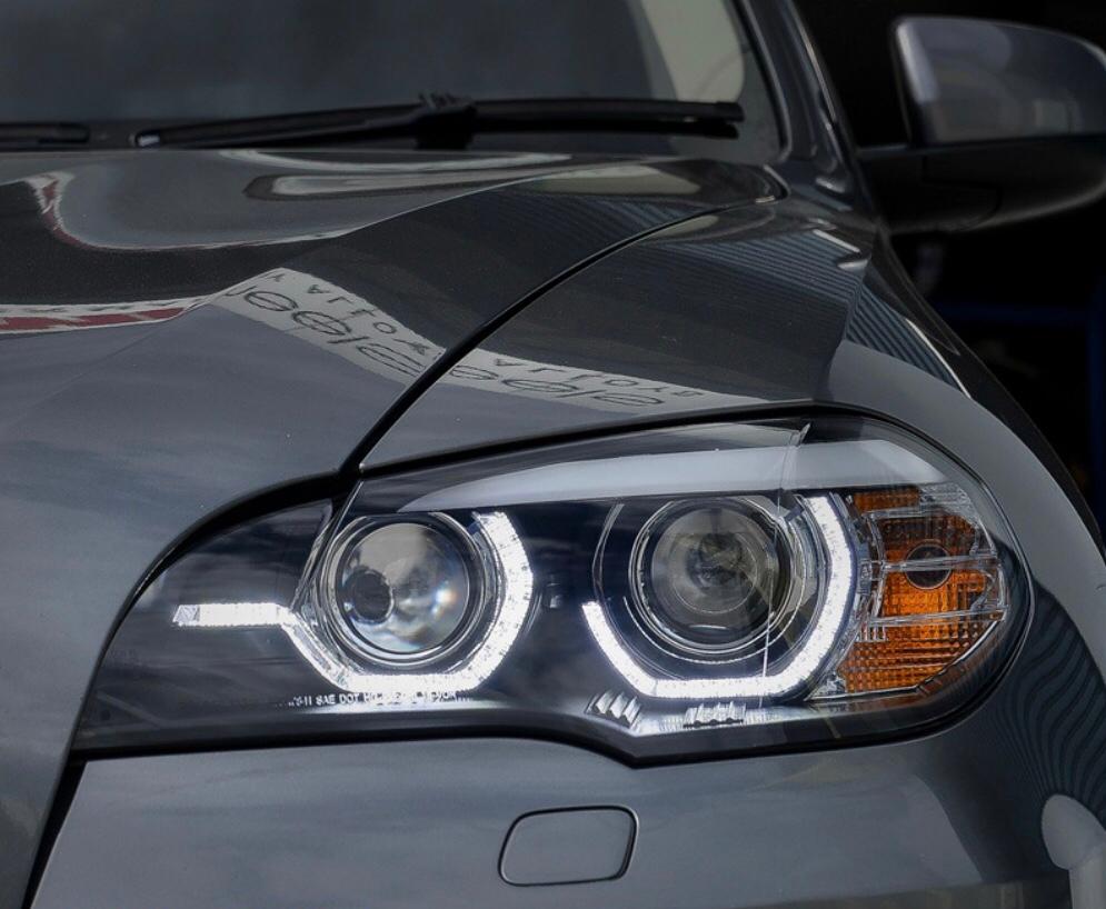 Focos delanteros con doble halo DRL para BMW E70 X5 2007-2010