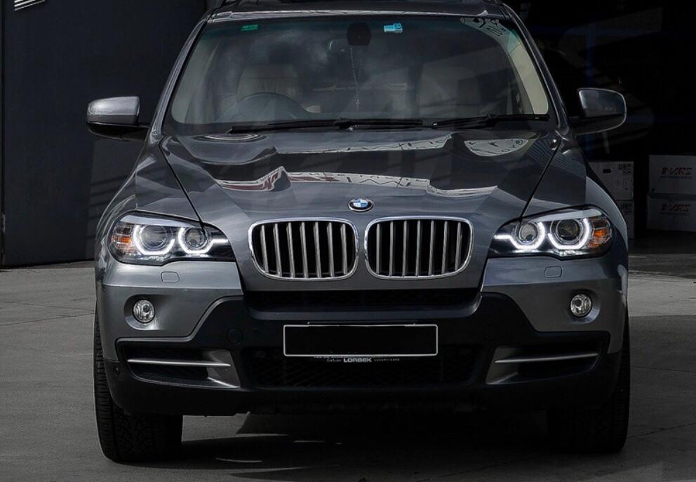 Focos delanteros con doble halo DRL para BMW E70 X5 2007-2010