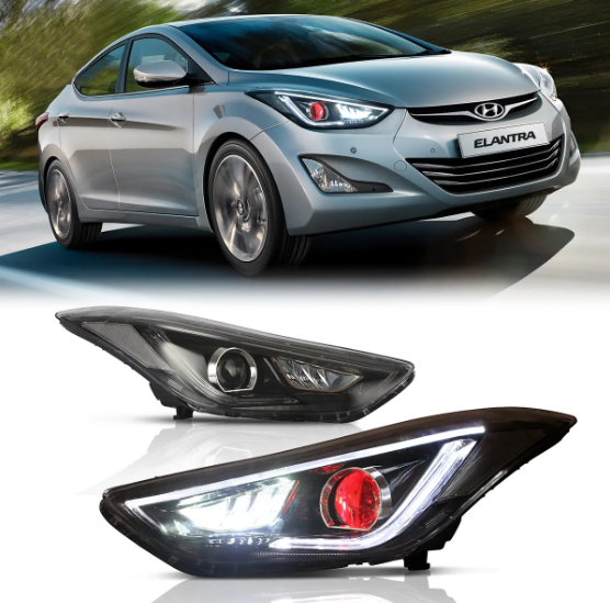 Focos delanteros VLAND con doble proyección y demon eye para Hyundai Elantra 2011-2015