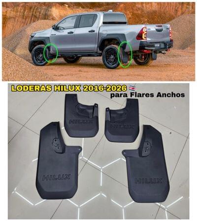 LODERAS HILUX 2016-2026 PARA FLARES ANCHOS