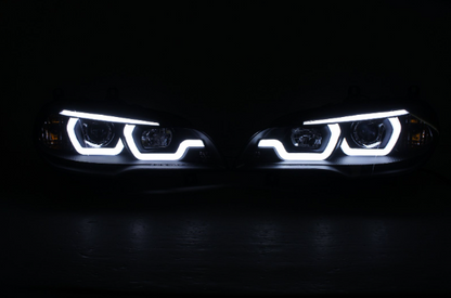 Focos delanteros con doble halo DRL para BMW E70 X5 2007-2013