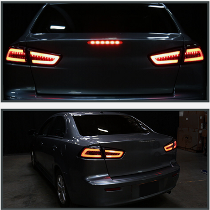 Focos traseros Jetblack para Mitsubishi Lancer Evolution 2008-2017.
