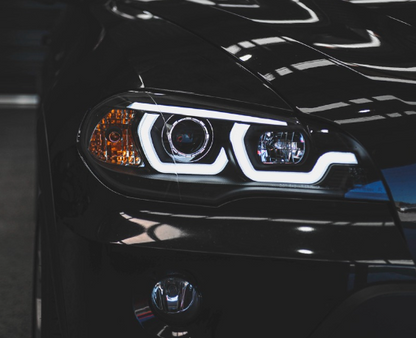 Focos delanteros con doble halo DRL para BMW E70 X5 2007-2013